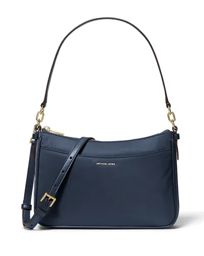 Michael Kors Jet Set Medium Zip Pochette Crossbody In Blue
