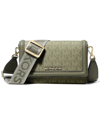 Michael Kors Jet Set Mini Phone Webbing Crossbody Bag In Green