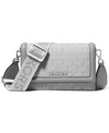Michael Kors Jet Set Mini Phone Webbing Nylon Crossbody In Gray