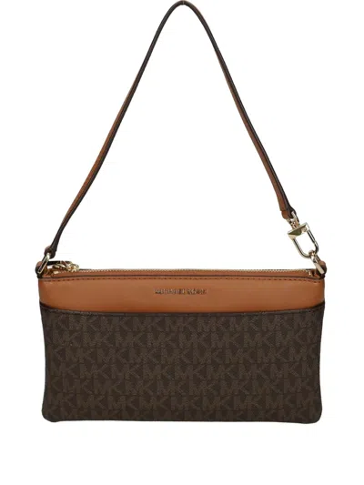 Michael Kors Jet Set Monogram Cross Body Bag In Brown