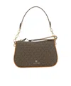 Michael Kors Jet Set Monogram-print Shoulder Bag In Black