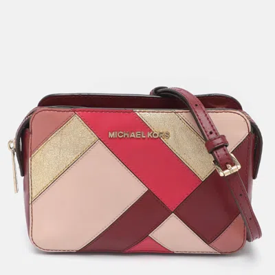 Pre-owned Michael Kors Jet Set Multicolor Patchwork Leather Crossbody Bag