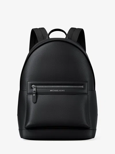 Michael Kors Jet Set Pebbled Leather Backpack In Black