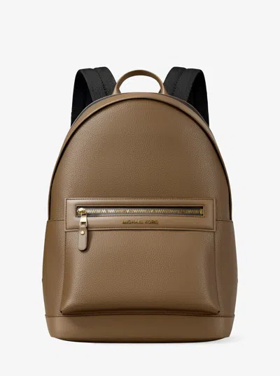 Michael Kors Jet Set Pebbled Leather Backpack In Green