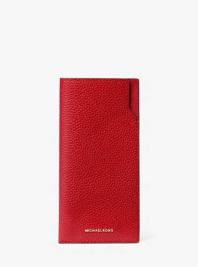 Michael Kors Jet Set Pebbled Leather Sunglass Case In Red