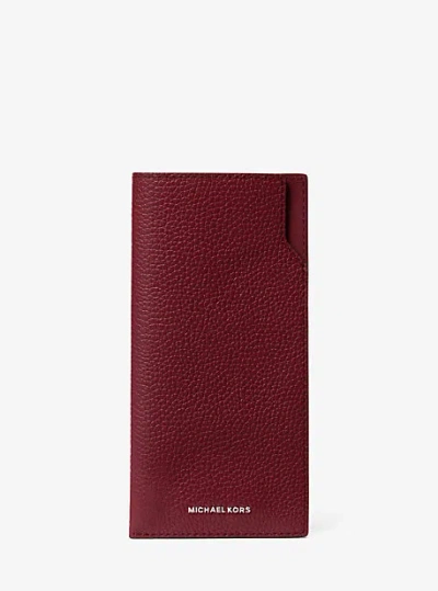 Michael Kors Jet Set Pebbled Leather Sunglass Case In Red