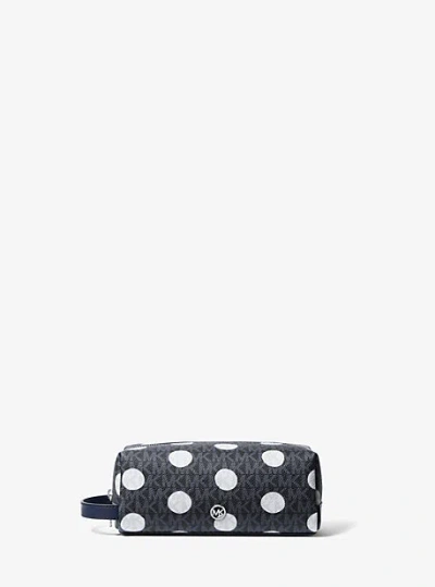 Michael Kors Jet Set Polka Dot Signature Logo Travel Kit In Blue