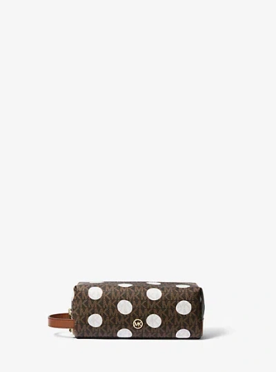 Michael Kors Jet Set Polka Dot Signature Logo Travel Kit In Brown