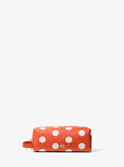 Michael Kors Jet Set Polka Dot Signature Logo Travel Kit In Red