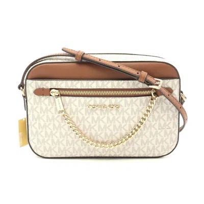 Michael Kors Jet Set Shoulder Bag Pvc Leather In White
