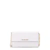 Michael Kors Jer Set Leather Shoulder Bag With Frontal Monogram In White