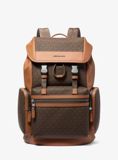 Michael Kors Jet Set Signature Logo Backpack In Brown