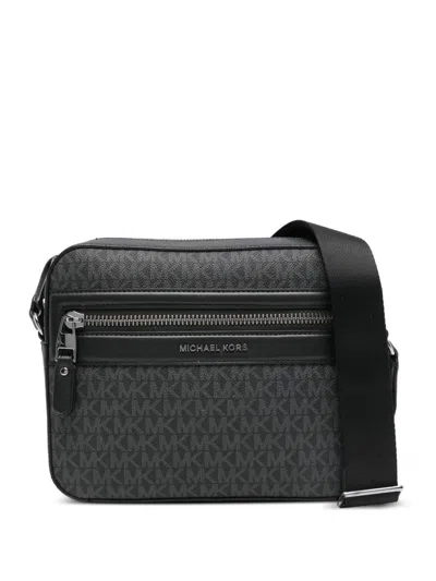 Michael Kors Jet Set Signature Logo Crossbody Bag In Black