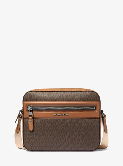 Michael Kors Jet Set Signature Logo Crossbody Bag In Brown