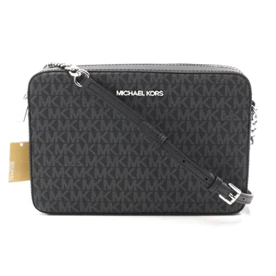 Michael Kors Jet Set Signature Shoulder Bag In Black