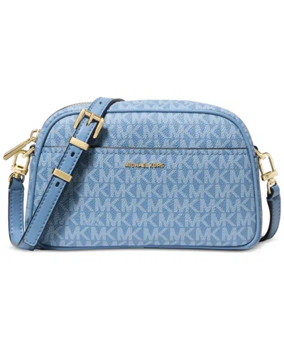 Michael Kors Jet Set Small Camera Crossbody In Blue