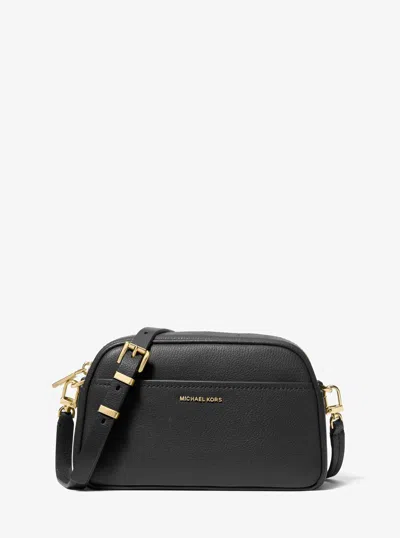 Michael Kors Jet Set Small Leather Camera Crossbody Bag In Black