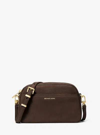 Michael Kors Jet Set Small Nubuck Camera Crossbody Bag In Brown