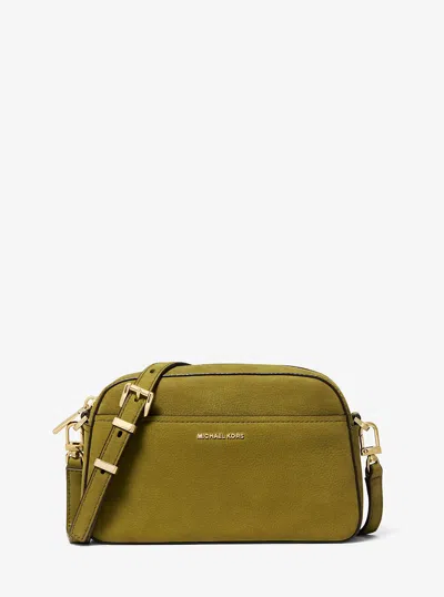 Michael Kors Jet Set Small Nubuck Camera Crossbody Bag In Green