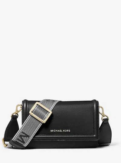 Michael Kors Jet Set Small Nylon Gabardine Smartphone Crossbody Bag In Black