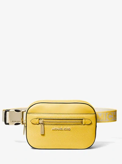 Michael Kors Jet Set Small Pebbled Leather Belt Bag In Yellow