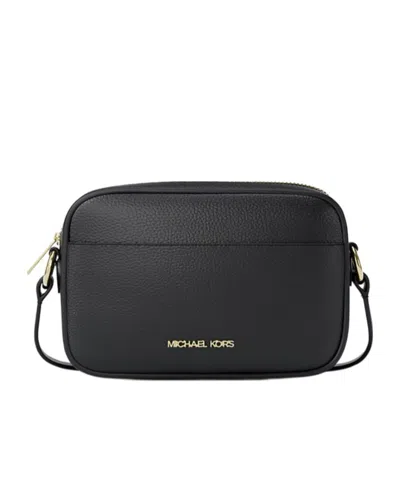 Michael Kors Jet Set Small Pebbled Leather Camera Crossbody Bag In Black