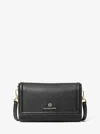 Michael Kors Jet Set Small Pebbled Leather Smartphone Convertible Crossbody Bag In Black