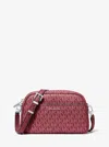 Michael Kors Jet Set Small Signature Logo Camera Crossbody Bag In Red