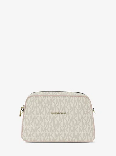 Michael Kors Jet Set Small Signature Logo Camera Crossbody Bag In Pink