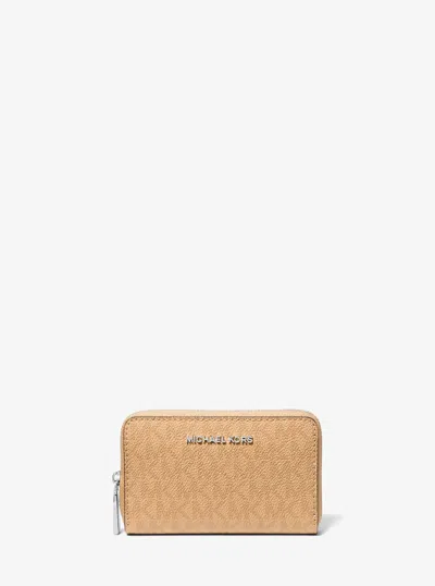 Michael Kors Jet Set Small Signature Logo Wallet In Brown