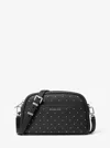 Michael Kors Jet Set Small Studded Pebbled Leather Camera Crossbody Bag In Black