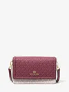 Michael Kors Jet Set Small Two-tone Logo Smartphone Crossbody Bag In Red