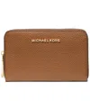 Michael Kors Jet Set Small Zip Around Card Case In Brown