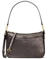 Michael Kors Jet Set Top Zip Pouchette Crossbody Bag In Brown