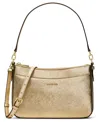 Michael Kors Jet Set Top Zip Pouchette Crossbody Bag In Gold