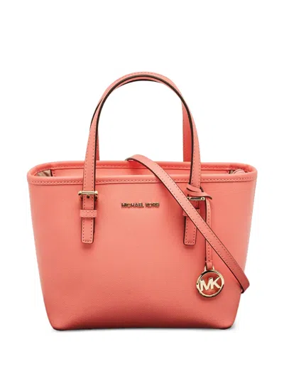 Pre-owned Michael Kors Jet Set Tote Bag In Pink