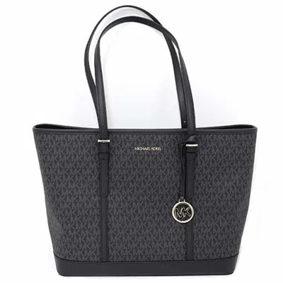 Pre-owned Michael Kors Jet Set Travel Black Weekend Bag ()