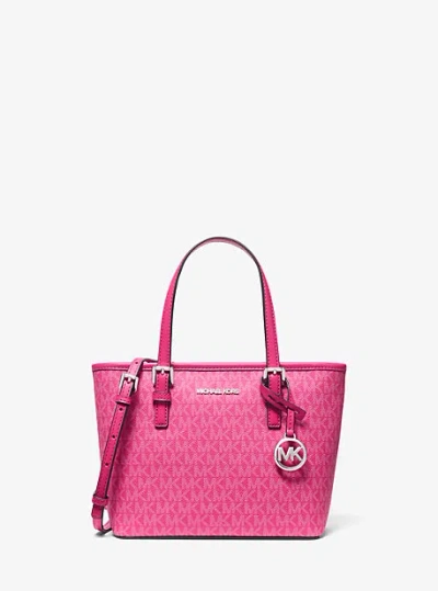 Michael Kors Jet Set Travel Extra-small Logo Top-zip Tote Bag In Pink