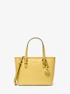 Michael Kors Jet Set Travel Extra-small Logo Top-zip Tote Bag In Yellow
