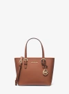 Michael Kors Jet Set Travel Extra-small Saffiano Leather Top-zip Tote Bag In Brown