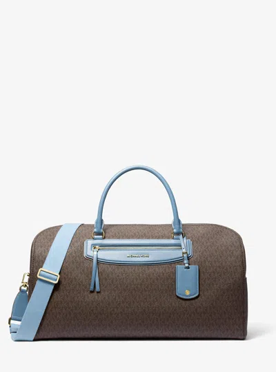 Michael Kors Jet Set Travel Extra-large Signature Logo Weekender Bag In Blue
