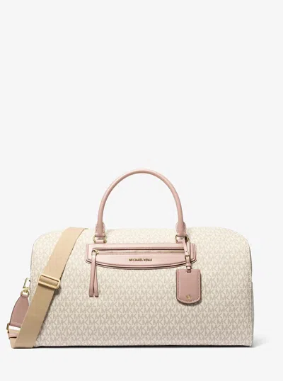 Michael Kors Jet Set Travel Extra-large Signature Logo Weekender Bag In Pink