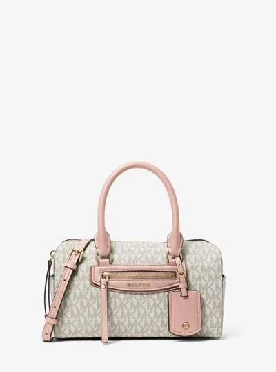 Michael Kors Jet Set Travel Extra-small Signature Logo Duffel Crossbody Bag In Pink