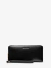 Michael Kors Jet Set Travel Large Leather Continental Wallet In Black