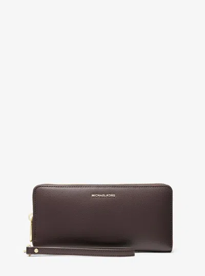 Michael Kors Jet Set Travel Large Leather Continental Wallet In Pink