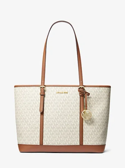 Michael Kors Jet Set Travel Large Logo Tote Bag In Natural