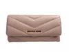 Michael Kors Jet Set Travel Large Quilted Leather Trifold Wallet In Powder Blush In Multi
