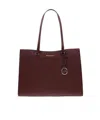Michael Kors Jet Set Travel Large Saffiano Leather Pocket Tote Bag In Oxblood