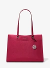 Michael Kors Jet Set Travel Large Saffiano Leather Tote Bag In Red