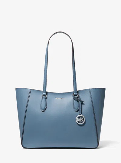 Michael Kors Jet Set Travel Large Signature Logo 3-in-1 Tote Bag In Blue